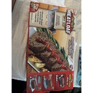 ALL STAR - Perfect Meatloaf Pan Set - removable tray - drains fat - 9.5"X5.3"X3"